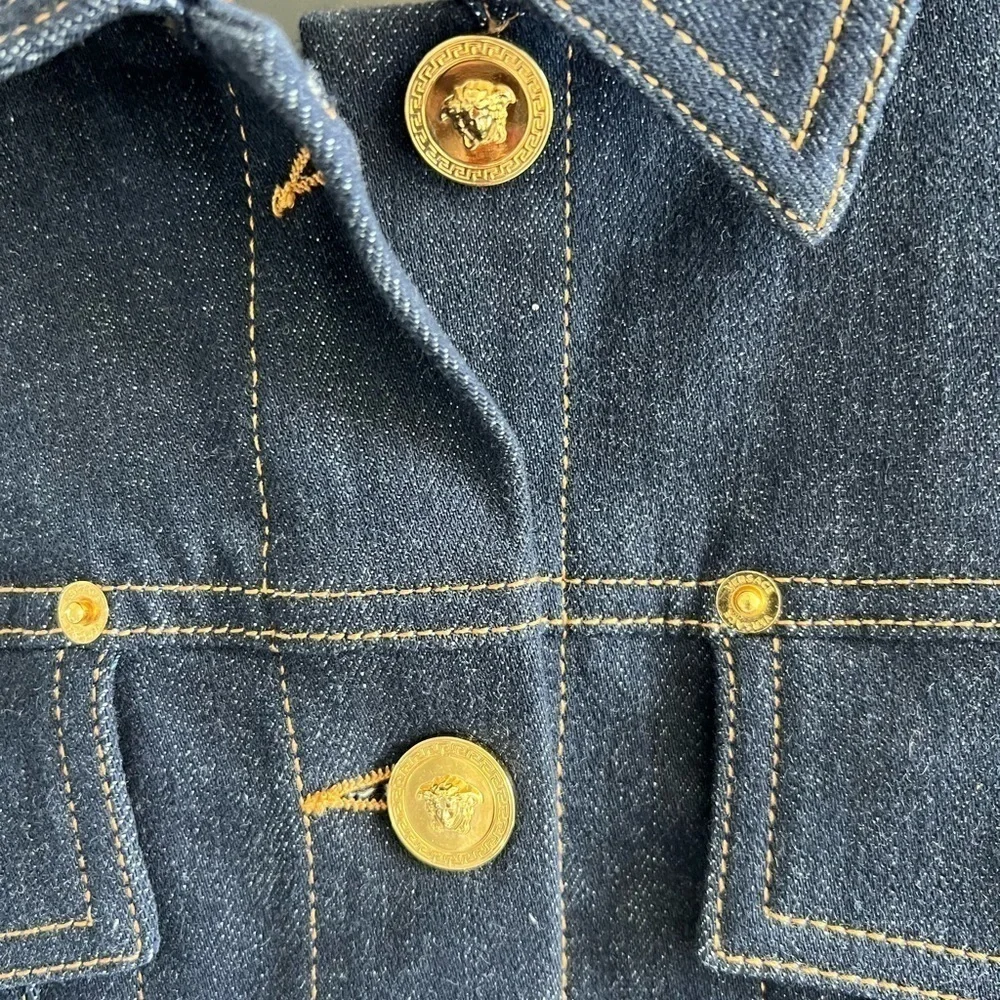 Versace paneled contrast-stitch denim jacket - Picture 5 of 15